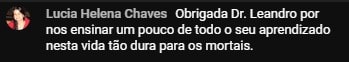 Depoimento positivo de participante do seminário